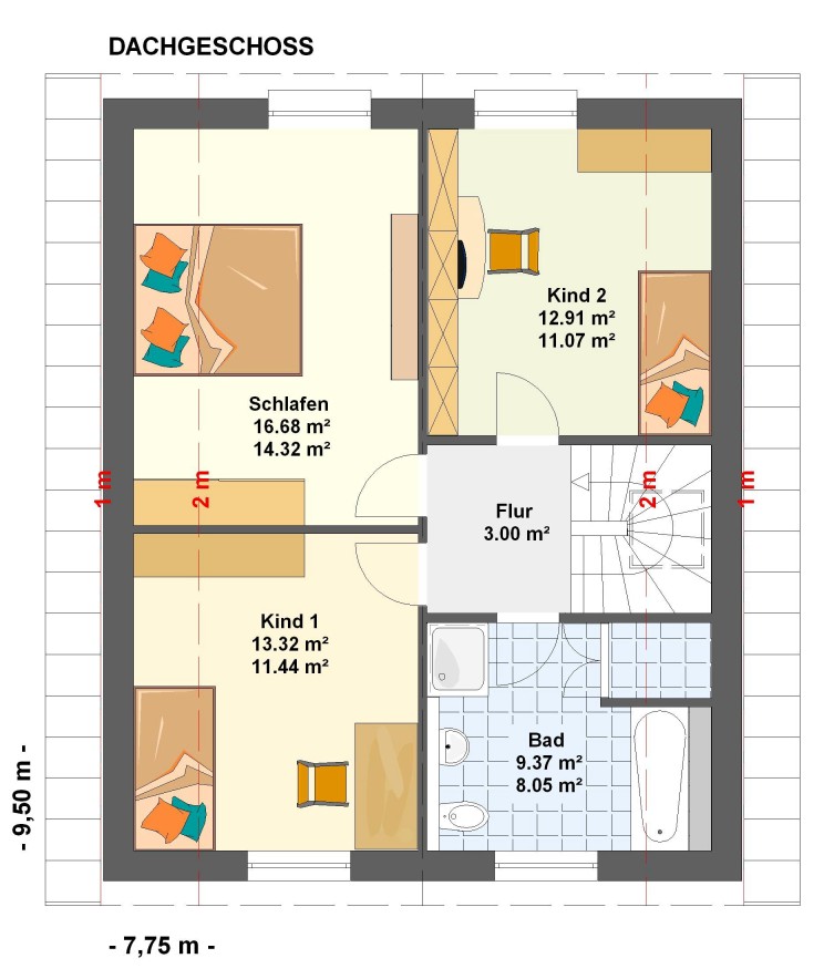 Kowalski Haus Eva 100 Grundriss Dachgeschoss